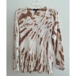 Alison Andrews Women's Medium Tie Dye V Neck Pullover Sweater Knit Top‎